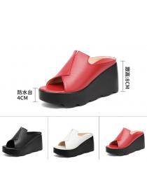 On  Sale Pure Color  Wedge Fashion Slipper 