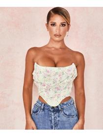Outlet hot style Simple fashion flower print Strapless Vest Tops