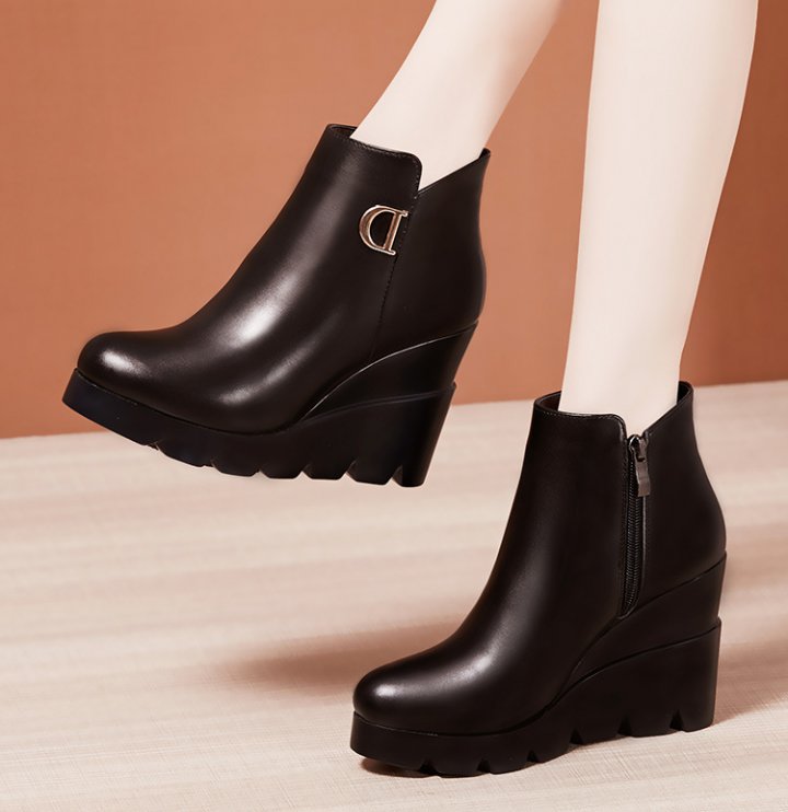 Winter matching ankle boots round boots for women