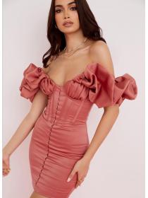 Outlet hot style Quality Silk fabric Off shoulder Sexy Tube Dress