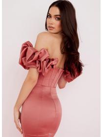 Outlet hot style Quality Silk fabric Off shoulder Sexy Tube Dress 