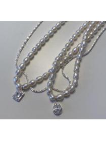 Natrual Pearl Fine Silver Pendant Necklace