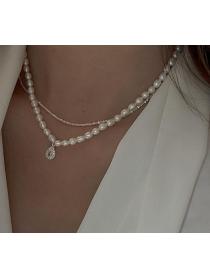 Natrual Pearl Fine Silver Pendant Necklace 