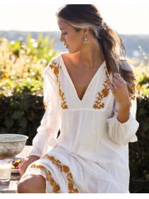 Summer Fashion Floral Embroidery Loose-fitting Dress #51