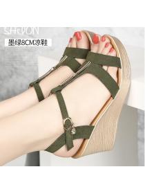 New Fashion Pure Color Wedge Sandal