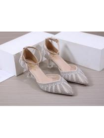 Outlet Trendy Beautiful decorations Satin upper High heels shoe