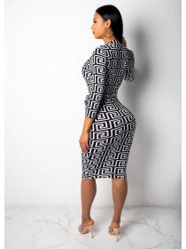 Fashion V-neck sexy slim conjoined dress for women