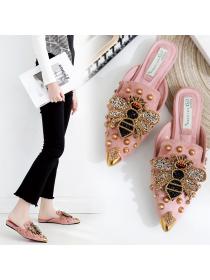 European style pointed spring and autumn Casual slippers