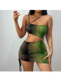 Outlet hot style Multi-color Sexy Hollow Hip-full  Dress