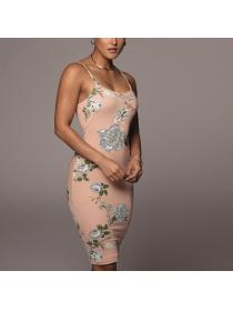 Outlet hot style Floral Backless Hip-full Straps&Tube Dress