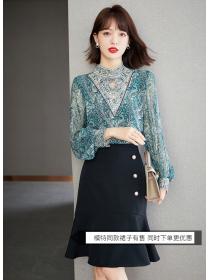 Embroidered tops long sleeve shirt for women