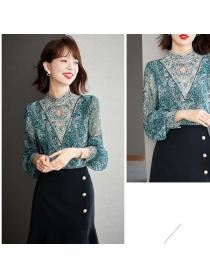 Embroidered tops long sleeve shirt for women