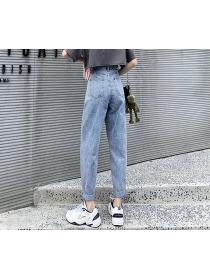 Outlet Show high slim autumn jeans loose high waist straight pants