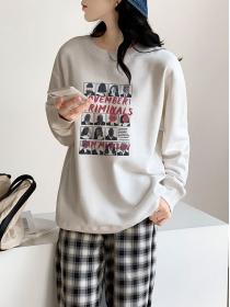 New Arrival Loose Round-neck Matching Hoodies 