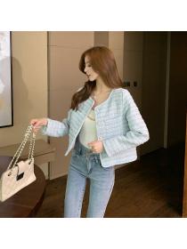 Outlet Korean style coarse flower all-match ladies coat