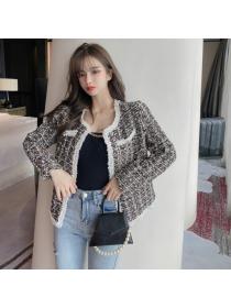 Outlet Fashion coarse flower coat autumn and winter tops