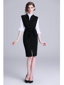 Outlet Fashion dress ladies business suit 2pcs set for women