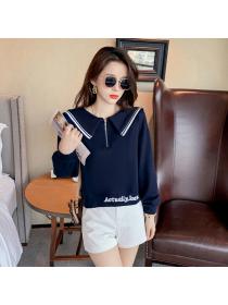 Outlet Thin loose hoodie Western style student bottoming shirt