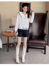Outlet Thin loose hoodie Western style student bottoming shirt