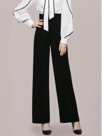 Korean Style Bowknot Fashion Top+Tall Waist Loose Pants 