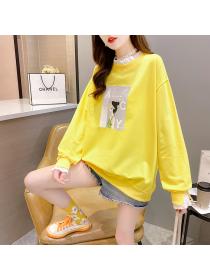 Outlet Printing large yard winter cartoon hoodie for women