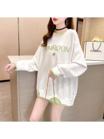 Outlet Korean style printing loose letters hoodie for women
