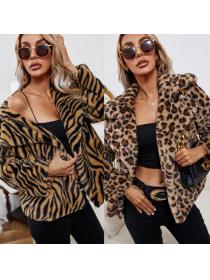 Outlet Loose Leopard print Winte Fashion Short Coat