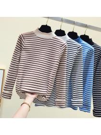 On Sale V-neck Rainbow Color Knitting Sweater