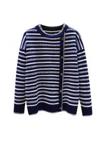 Outlet Unique Fashion Stripe Round-neck Knitting Sweater 