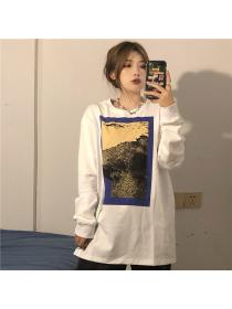 Outlet Autumn retro summer black long sleeve couples hoodie
