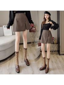 Korean Fashion New Style A-line High Waist Short Skirt 