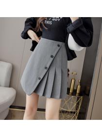 New Arrival Matching Irregular OL Style Mid-length Skirt