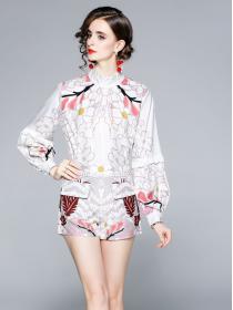 Stand Collars Horn Sleeve Printing Fashion Nobel Suits 