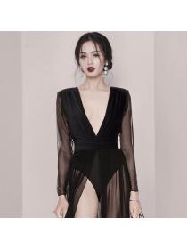 Outlet Minority sexy high waist vacation gauze slim jumpsuit