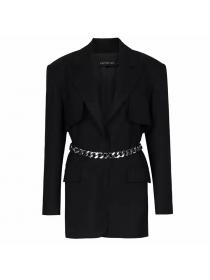 Outlet Light high waist coat chain business suit for women