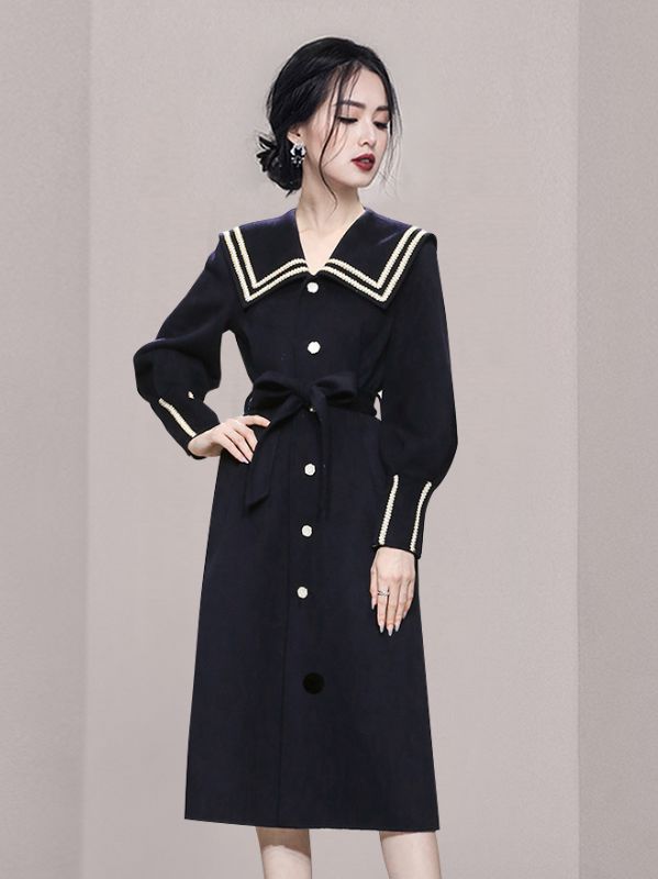 New Style Doll Collars Horn Sleeve Dress