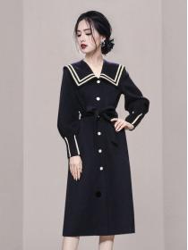New Style Doll Collars Horn Sleeve Dress 