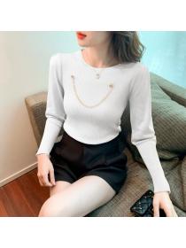 Outlet Slim autumn sweater smiley elasticity small shirt