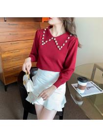 Outlet Doll collar inside the ride bottoming shirt autumn sweater