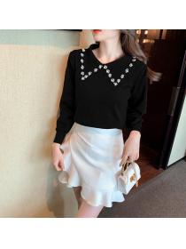 Outlet Doll collar inside the ride bottoming shirt autumn sweater