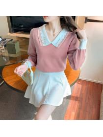Outlet Doll collar lady sweater autumn pullover bottoming shirt
