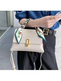 New Small large capacity  Cross shoulder bag silk scarf handbag texture western-style diagonal cross bag Genuine leather