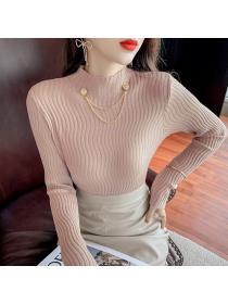 Outlet Spring and autumn bottoming shirt sweater for women