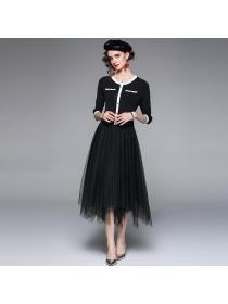 Outlet France style gauze slim autumn retro dress for women