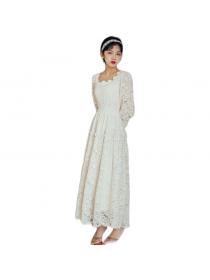 Trending Fashion Style Elegant Lace Long-sleeved Dress 