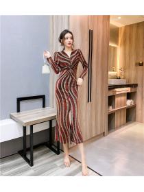 Outlet Tight printing elasticity long dress fashion liangsi dress