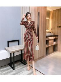 Outlet Tight printing elasticity long dress fashion liangsi dress