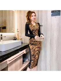 Outlet Mixed colors formal dress printing long dress