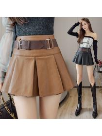 Vintage style High waist A-line Hot Skirt Withe belt