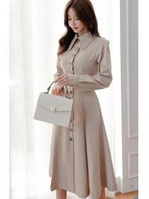 Korean Style Doll Collars Button Matching Dress